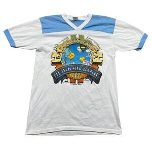Vintage 80s 1985 Albuquerque Balloon Fiesta Striped Spell Out Large T-Shirt USA